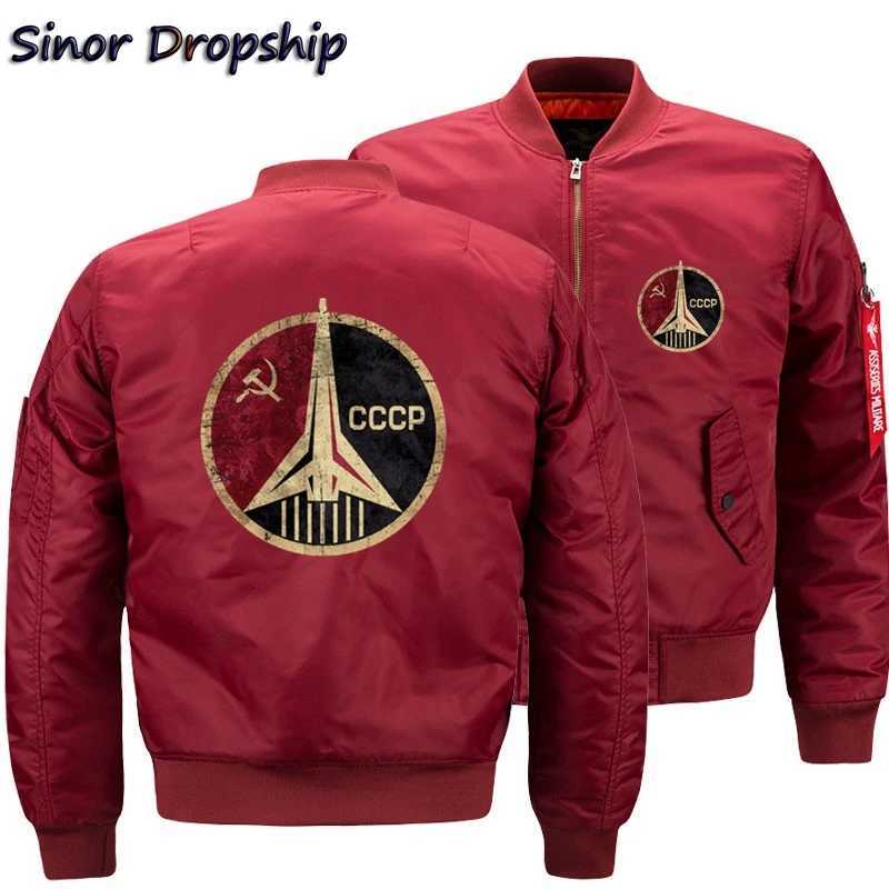Mens CCCP Rocket Emblem CCCP Russian Soviet USSR Windbreaker Men Ma Air Pilot T-shirt Motorcycle Coat Bomber Jacket Plus Size W250809