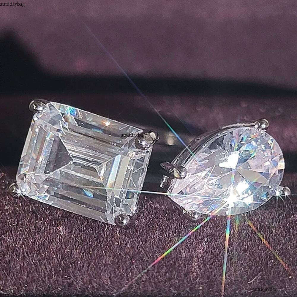 2025 Choucong Handmade Rings Simple Fashion Jewelry Sterling Sier Water Drop 5A Cubic Zircon CZ Dia Eternity Women Wedding Bridal Open Ring Gift