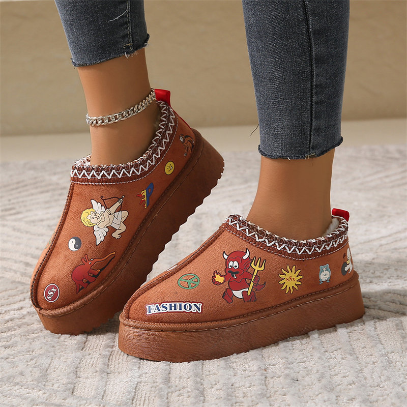 Designer shoes free shipping new Outdoor trainer platform winter plush thick snow boots for women's keep warm short boots brown green