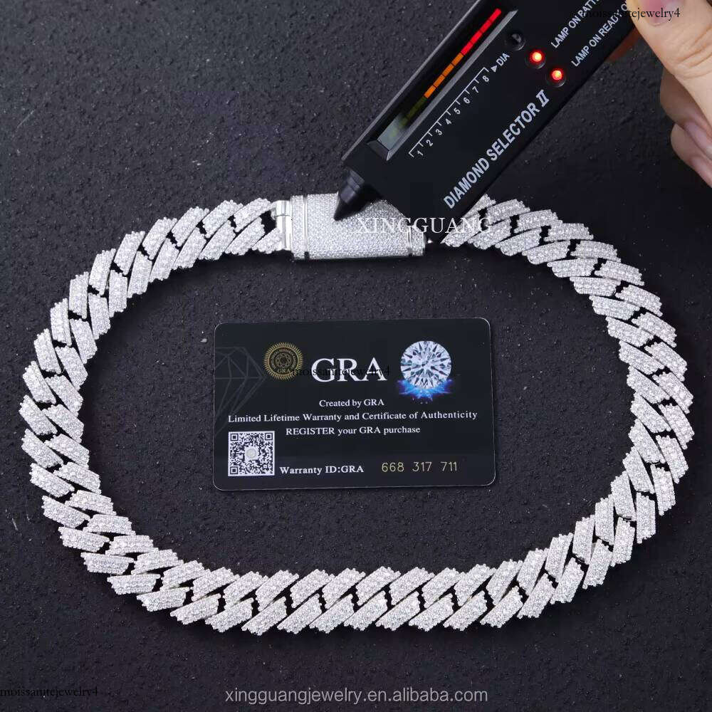 New Style Dia Link Solid Sier Cuban Chain Fine Jewelry Necklace Men Moissanite Bracelet