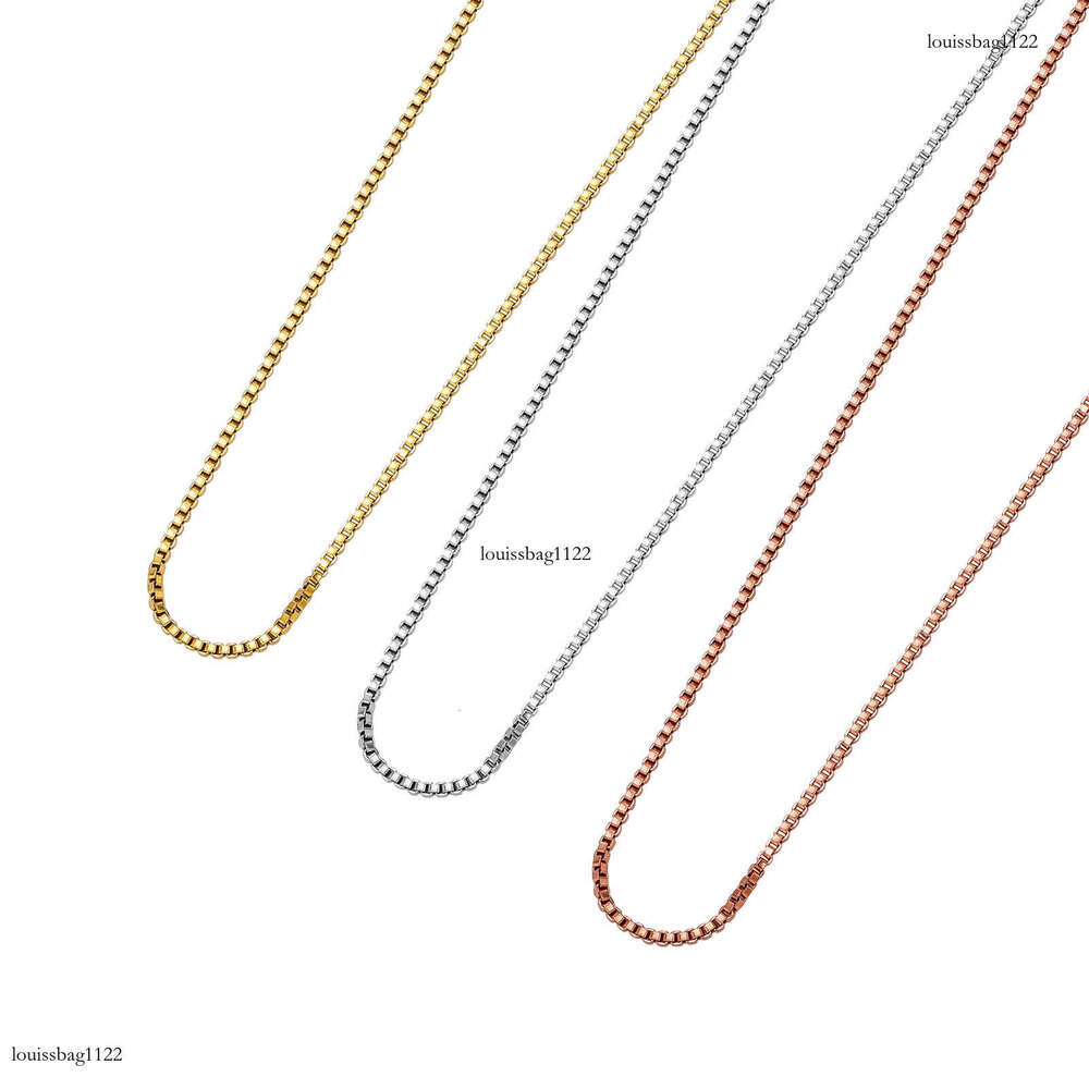 1.1mm Sterling Silver Universal Necklace 14K Gold Plated Women's Color Retention Versatile Box Chain Factory