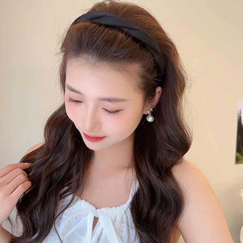 Elegant Solid Cloth Wr Haiand For Wen Girls Sweet Hair Ornament Band Simple Hair Hoop Fashion Hair Accessory Y250809