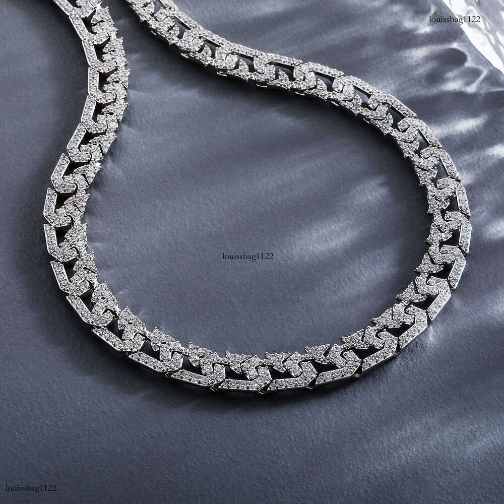 10mm Full Dia Cuban Chain Hip-Hop Unisex Trendy Necklace Niche Personality Bracelet Accessories
