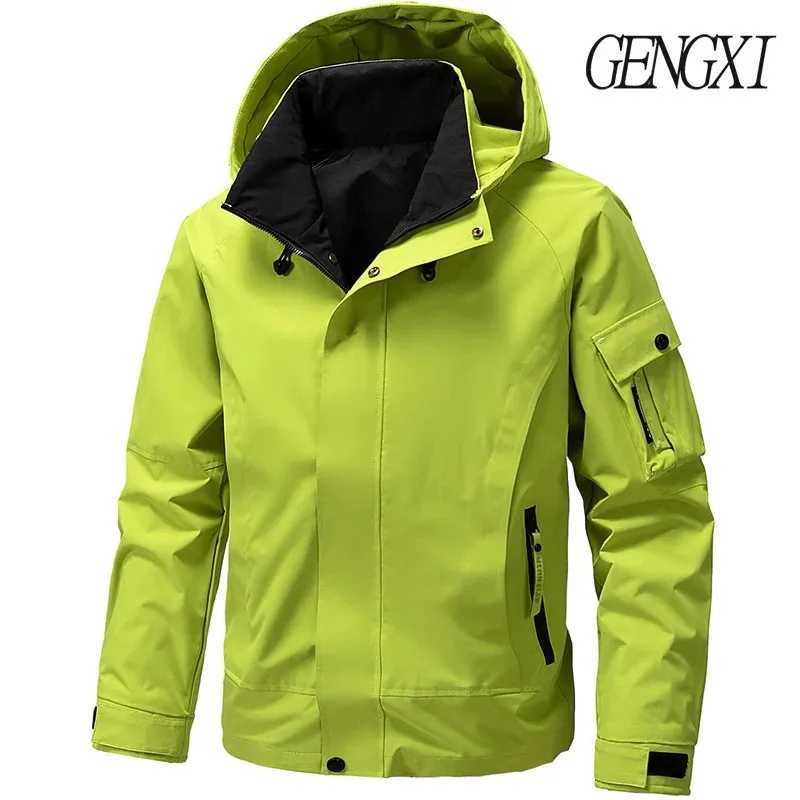 Mens Triple Defense Hooded Jacket Outdoor Camping Hiking Waterproof Softshell Workwear Jacket Pilot Tactical Windbreaker Jacket W250809