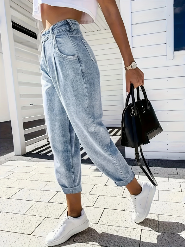 Chic Female Denims Featuring Comfort Stretch at Bottoms Softly Treated Blue Jeanwear for Everyday Wearability