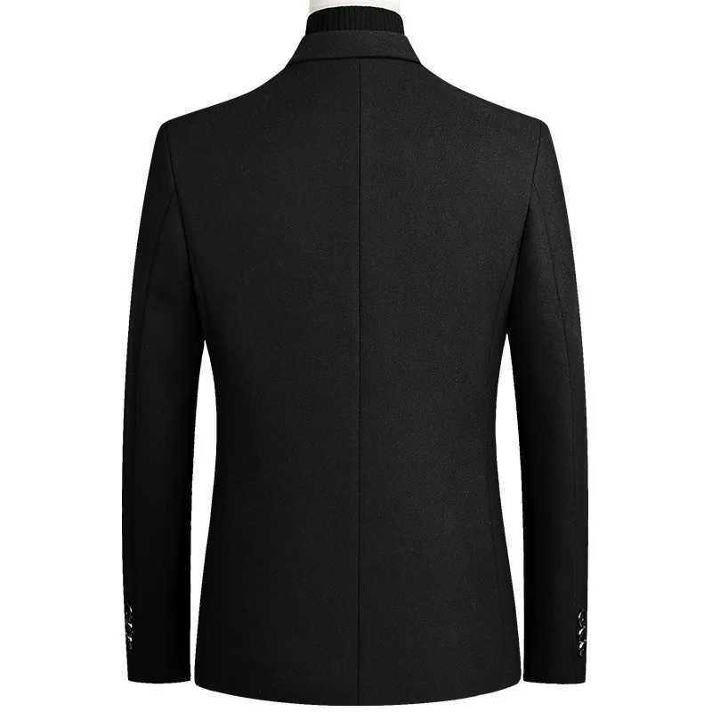 Wool Blazers Solid Men Suits Blends Single Breasted Blazer Turn Down Collar Business Jacket Cardigan Outerwear with Loose Buttons XJ250809