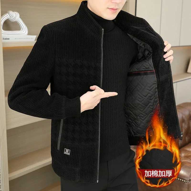 Brand Autumn Winter Patchwork Woolen Jacket Men Thickened Warm Casual Business Trench Coat Stand Collar Zipper Social Overcoat XJ250809