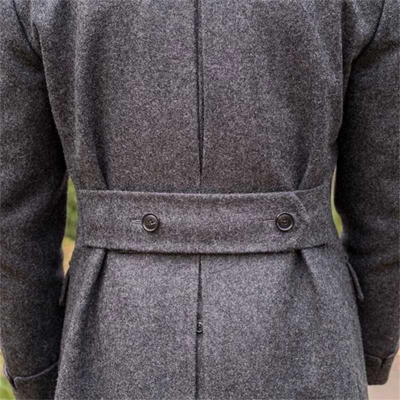 igh Quality Wool Men Suits Thick Custom Made Men Suits Double Breasted Tuxedos Peaked Lapel Blazer Business Formal Long Coat XJ250809