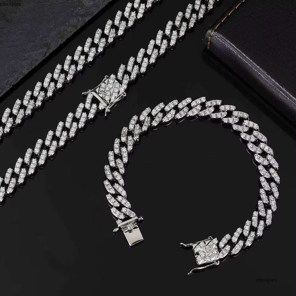 NUOYA 9MM Bling Iced Out Dia Hip Hop Wholesale Miami Cuban Link Chain Bracelet for Men Jewelry