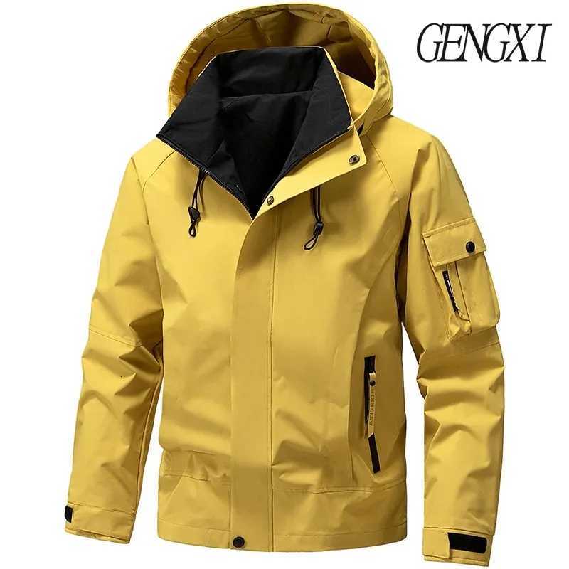 Mens Triple Defense Hooded Jacket Outdoor Camping Hiking Waterproof Softshell Workwear Jacket Pilot Tactical Windbreaker Jacket W250809