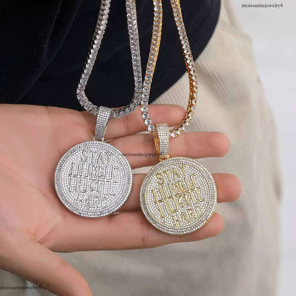 Personalized Letter Hip Hop High Quality Round Full Pave CZ Stone Custom Name Pendant
