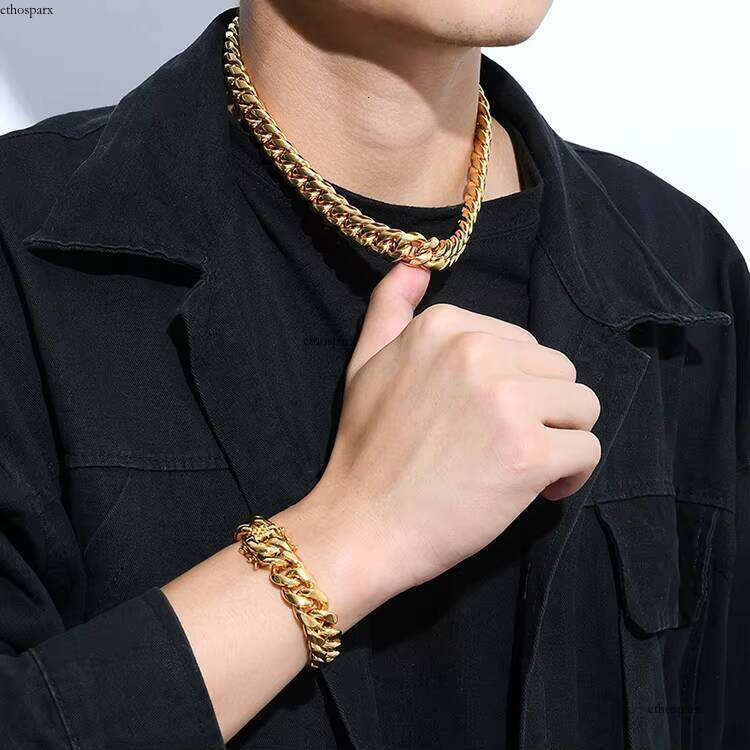 Nuoya Wholesale Men Bracelets Hip Hop Gold Cuban Link Chain