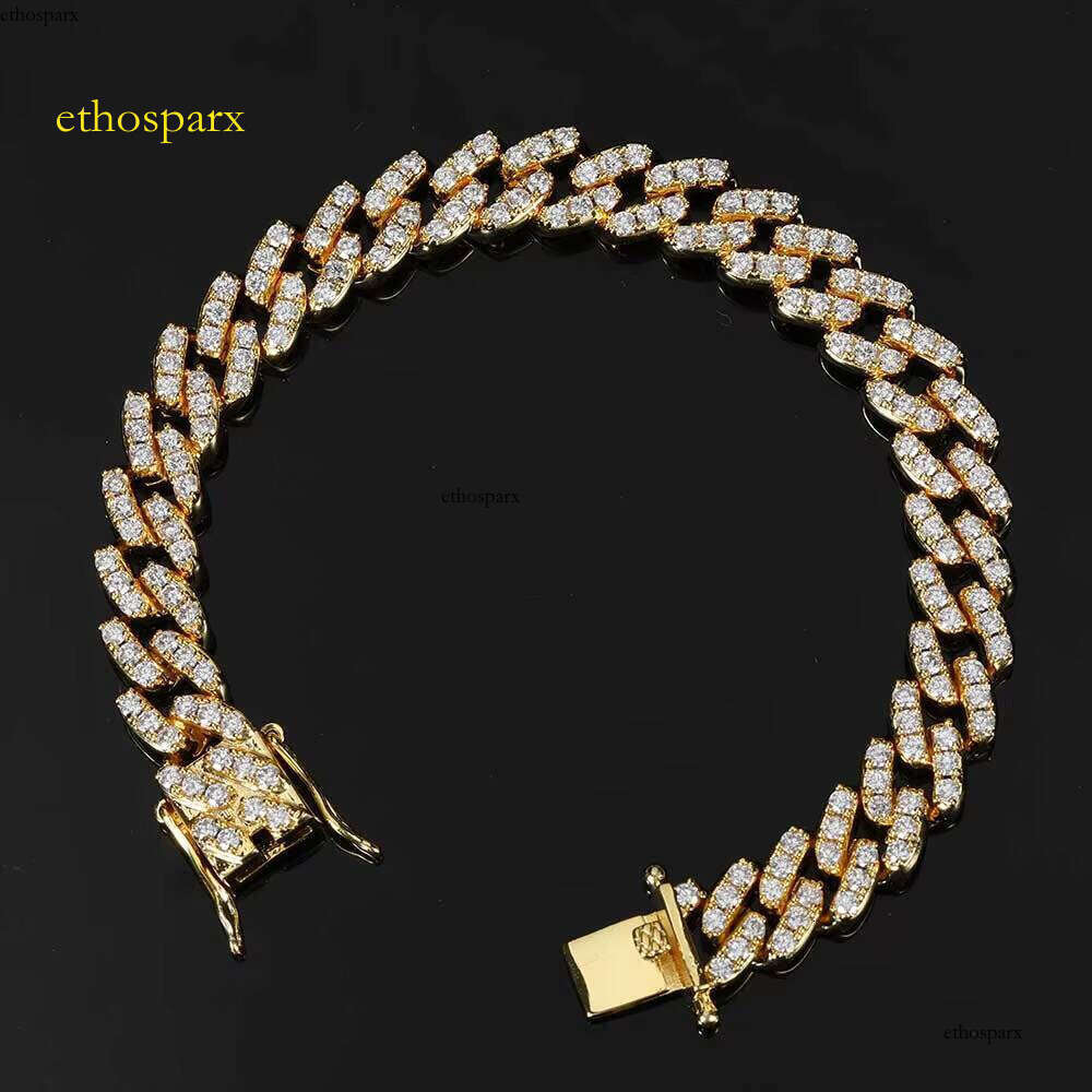NUOYA 9MM Bling Iced Out Dia Hip Hop Wholesale Miami Cuban Link Chain Bracelet for Men Jewelry