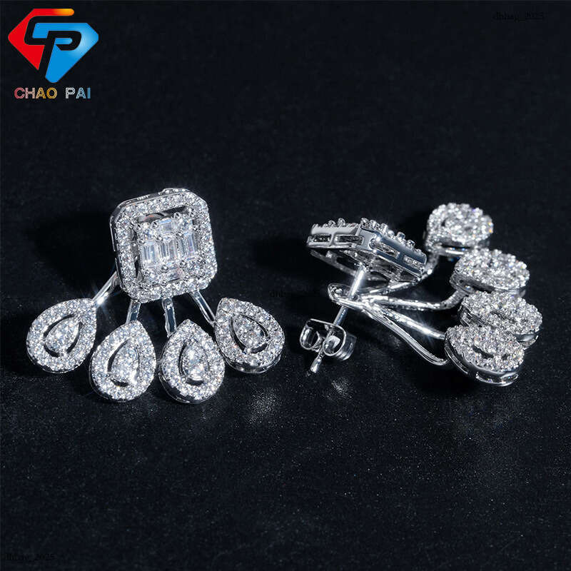 ICED OUTins Minimalist Hollow Sier Zircon Elegant Simple Earrings