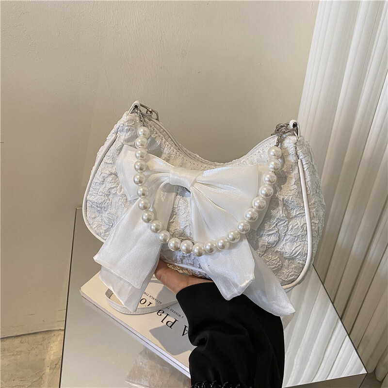 2025 Autumn New Fashion Bow Handbag New Fashion Pearl Armpit Bag Women s Shoulder Bag New Women s Crossbody fashion Bag Autumn New Pleated Designer Ba