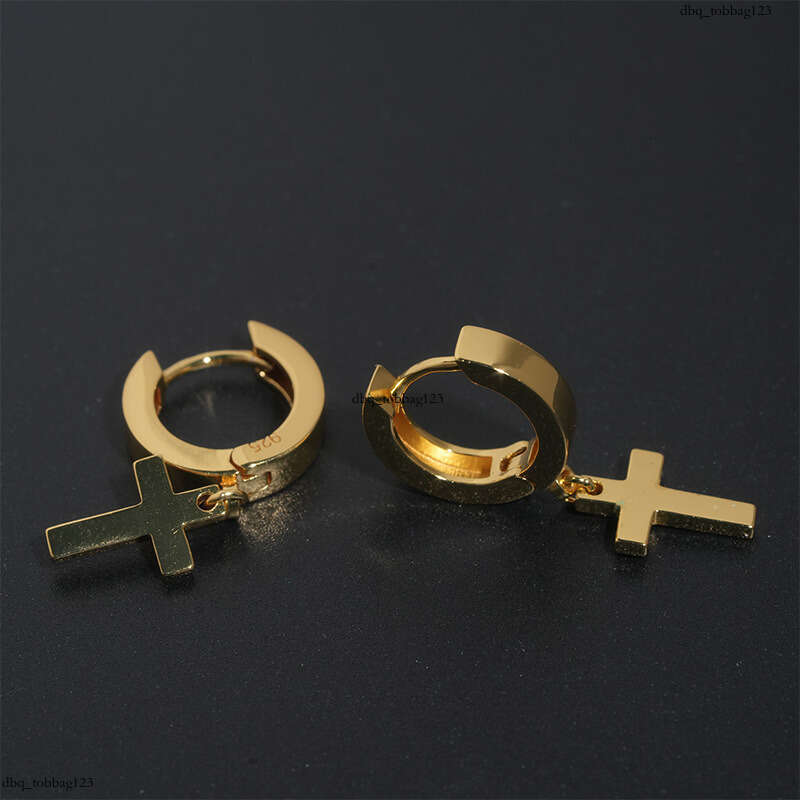 ICED OUT Premium Cross EarringIced Out VVS Real Gold Plated Hip Hop Special