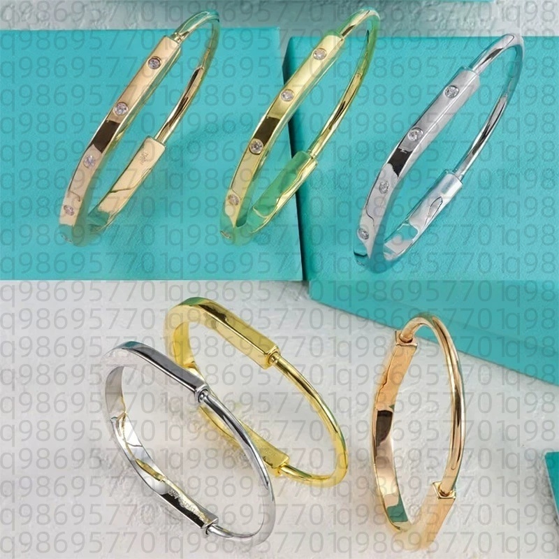 Classic Designer bracelet designer for women 18K gold bangle silver plated diamond Letter T designer luxury jewlery gift AAA