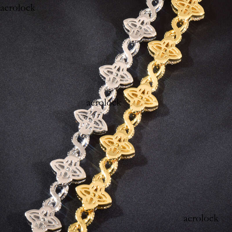 Hip Hop Four-Leaf Clover Figure-Eight Cuban Chain Moissanite chain Men's Necklace High-End Versatile Bracelet Trendy Accessory