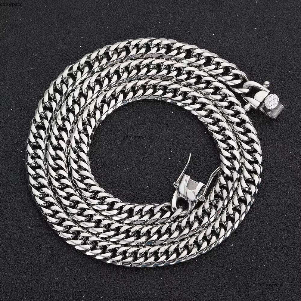 Wholesale Necklace Hip Hop Gold Plated Mens Miami Stainless Steel Cuban Link Chain