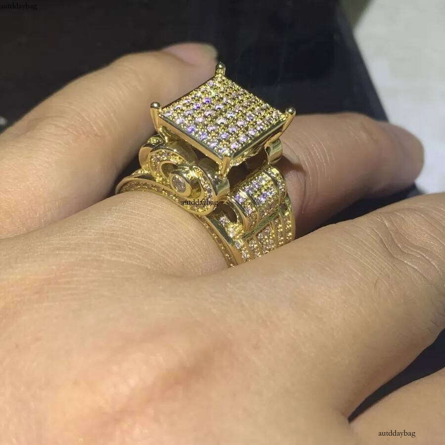 Dropshipping Wedding Rings Jewelry Choucong Brand Sterling Sier Gold Fill Pave 5A Cubic Zircon CZ Dia Eternity Women Engagement Band Ring Gift