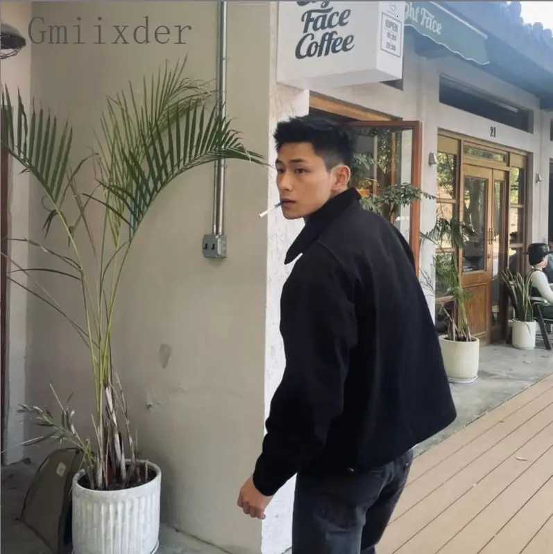 American Retro Lapel Solid Washed Jackets Fashion Mens Loose Casual High Street Jacket Men Tops Overcoat Male Clothes W250809