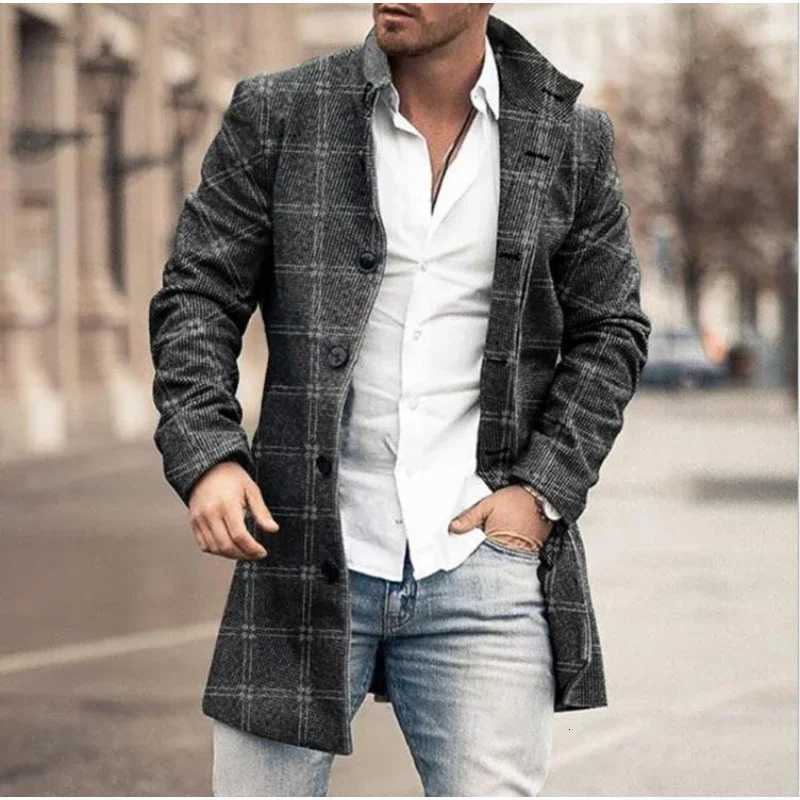 2023 Autumn/Winter New Mens Clothing Mens Stand Collar Mid Length Pocket Casual Coat XJ250809