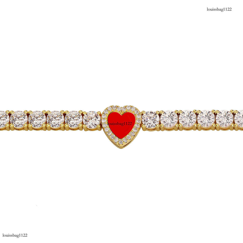 Heart Moissanite chain Bracelet Tennis Necklace for Women Exquisite High-end Clavicle Chain Accessory