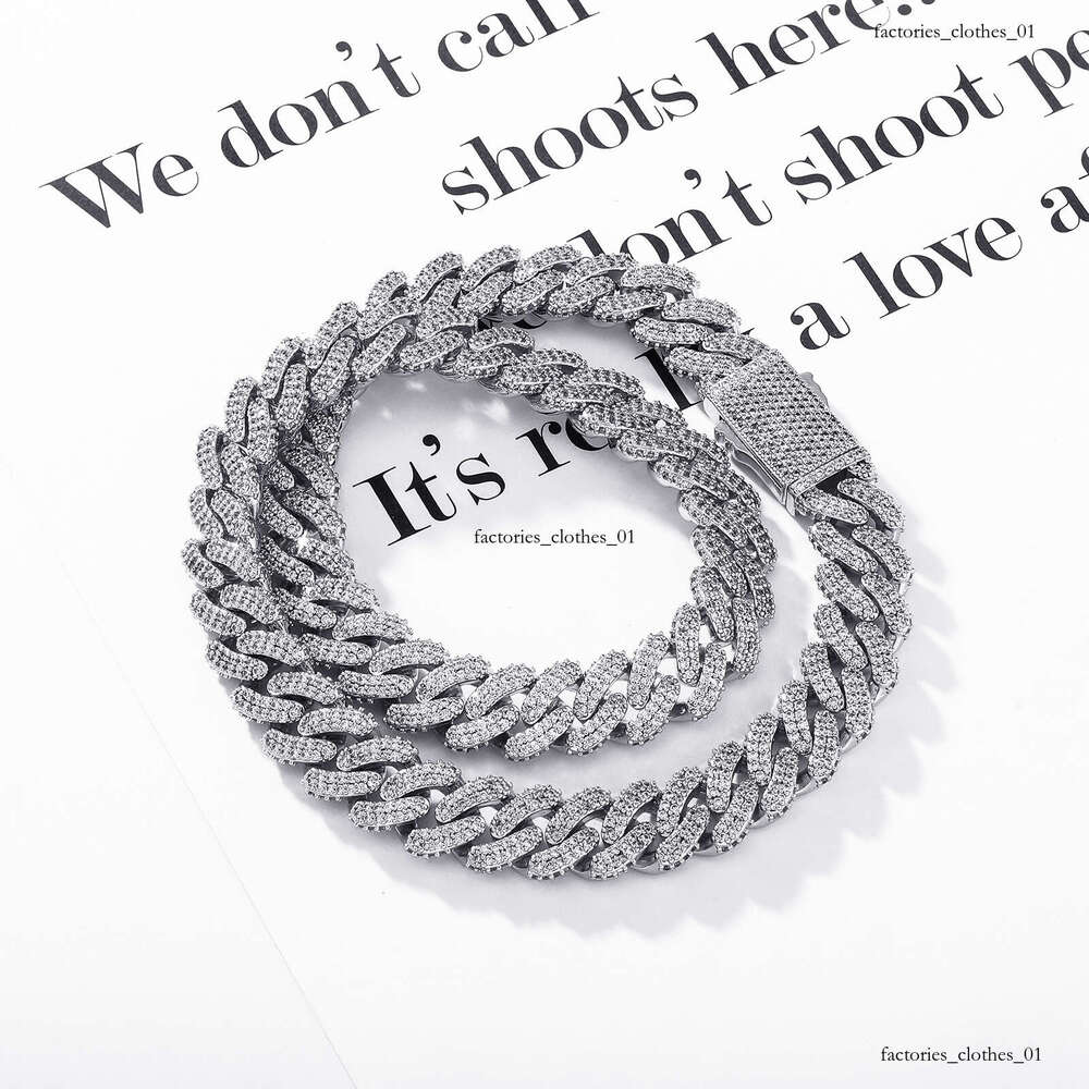 Hip Hop Full Dia Encrypted Rhombus Cuban Men's Necklace Trendy Exaggerated Bold Clavicle Chain Choker Accessories