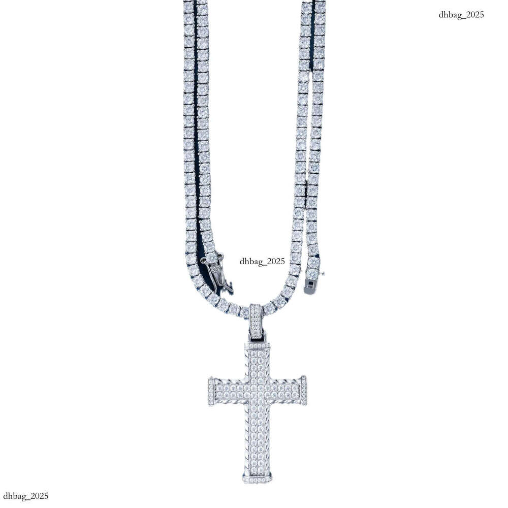 Jewelry S Cross Full Inlaid D Color Moissanite Pendant Can Be Worn with Tennis Chain 111
