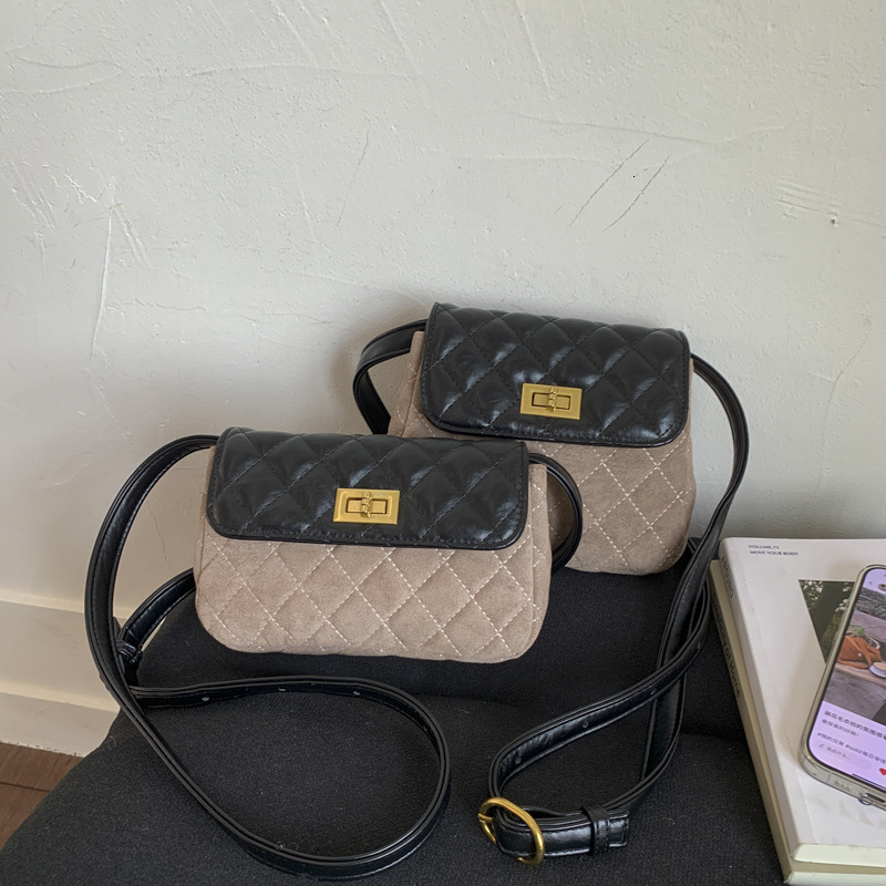 design Autumn New Plaid Pattern Color Block Women s Crossbody Bag Niche Design Light Luxury Women s Shoulder Bag Small Square Bag Autumn Designer Bag 