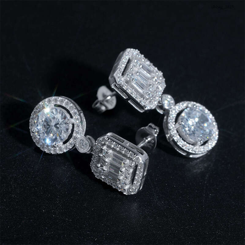 ICED OUT New Personalized CrosIced Out VVS Inlaid with 5A Zircon Hoop Earrings Studs