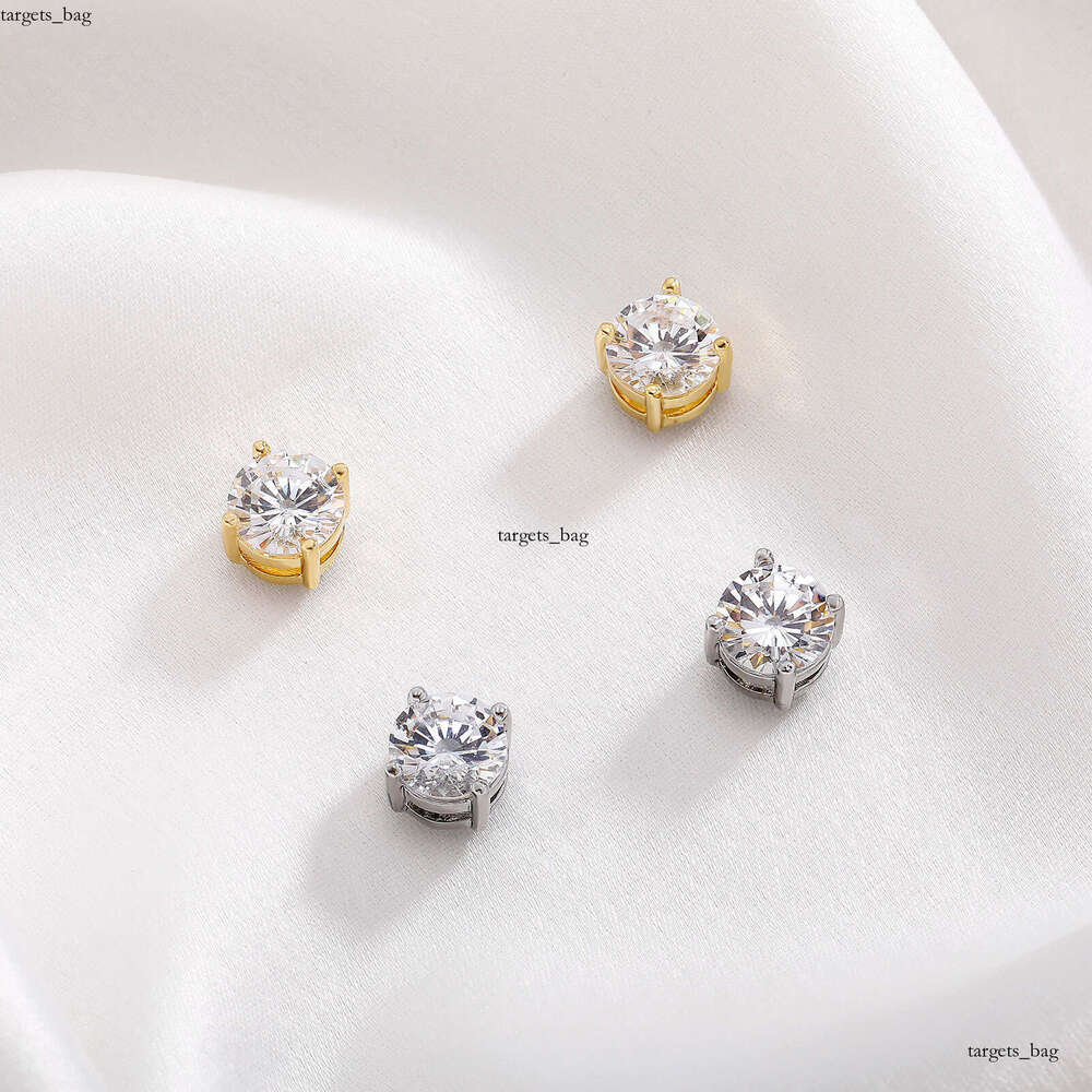 Hip Hop 8MM Round Zircon Non-Pierced Strong Magnetic Personality Earrings Trendy Versatile Ear Jewelry
