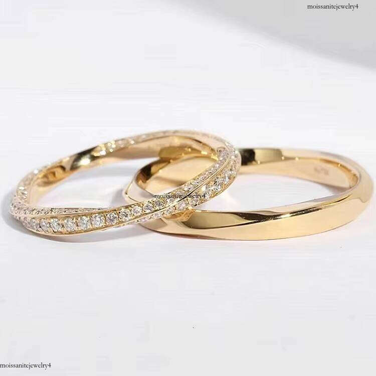 Custom Mobius Moissanite 14k Yellow Rose Gold Fashion Rings Engagement Wedding Ring Jewlery for Women Birthday Gi