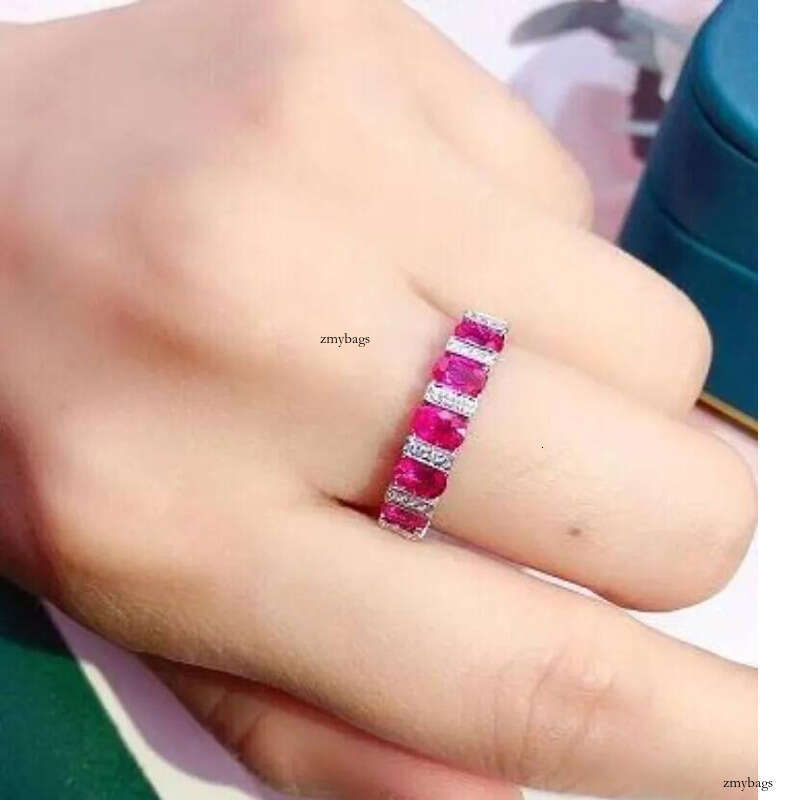 2024 Choucong Drop Ship Elegant Wedding Rings Jewelry Sterling Sier Oval Cut Ruby CZ Dia Party Eternity Women Engagement Band Ring Gift