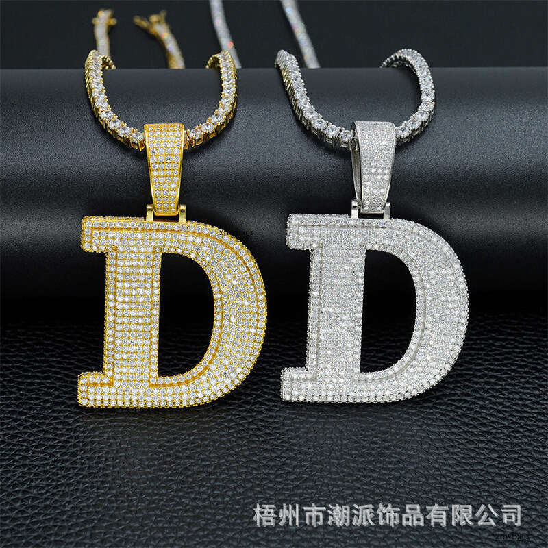 Personality Pendant Sier Moissanite/Sterling Silver Inlaid Moissanite chain Hip Hop Trendy Necklace
