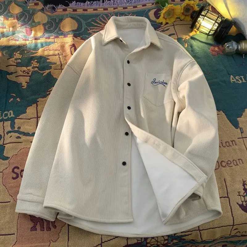 New Corduroy Mens Jacket American Retro Fashion Brand New Cool and Stylish Shirt Jacket W250809