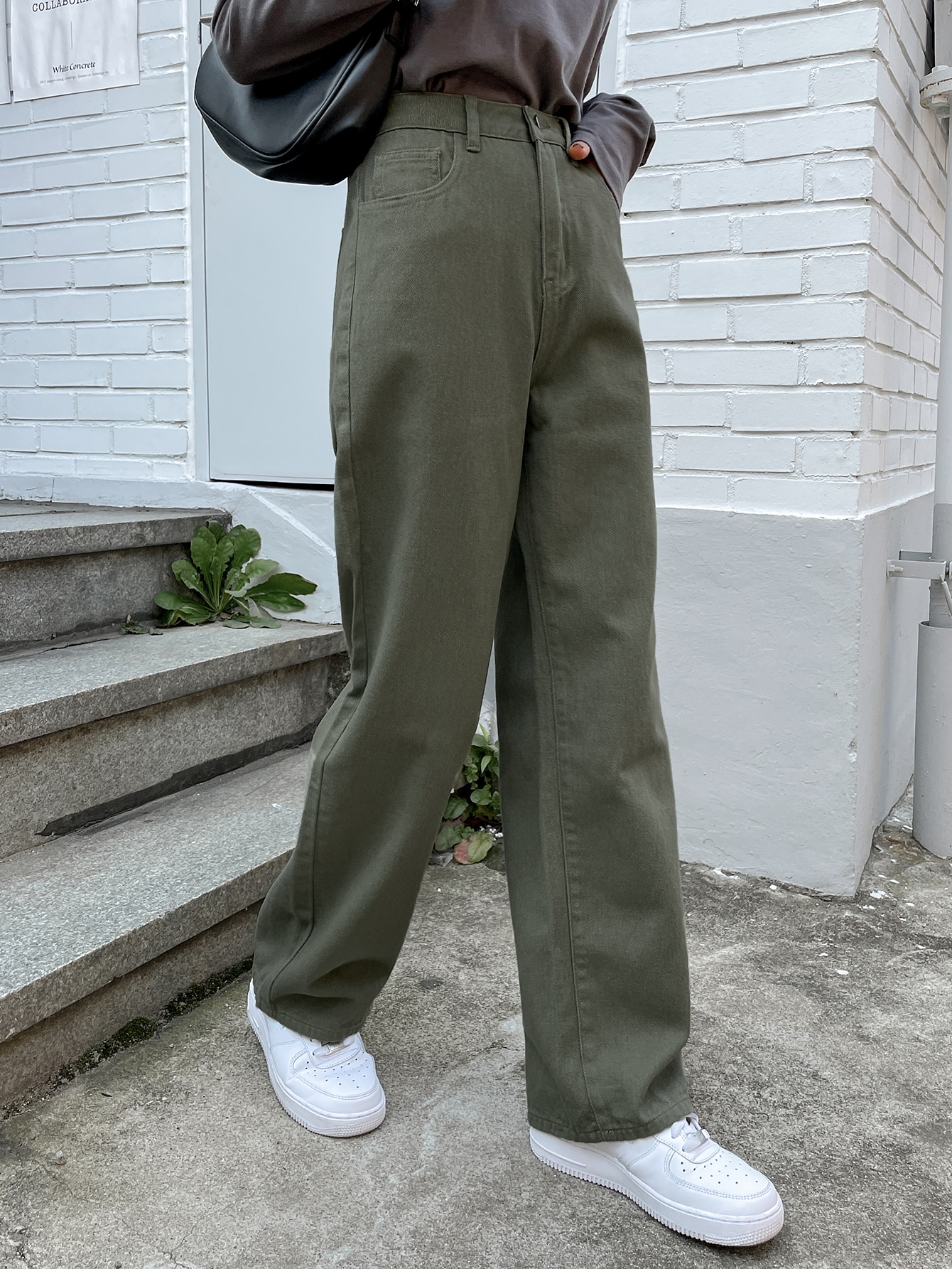 Women's casual versatile wide-leg jeans