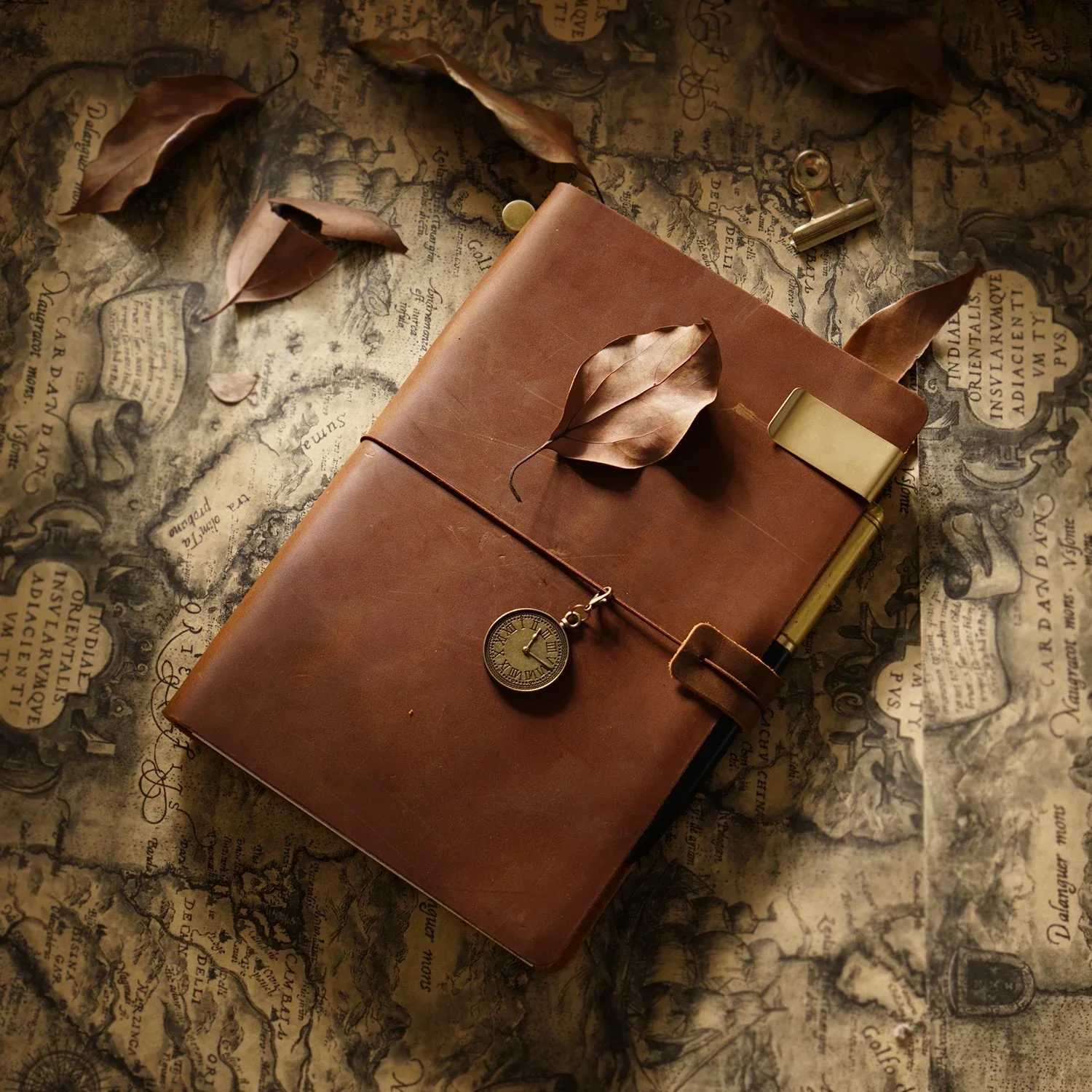 Genuine Leather Journal Travelers Notebook Retro Handmade Diary Portable Sketchbook Cowhide Gift Planner Engraved H260617