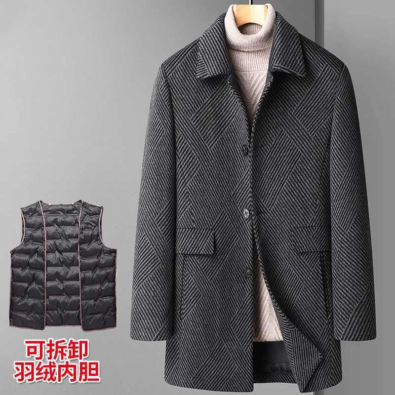 2023 New Arrival Winter Fashion Wool Coats Thickened Trench Coat Men Mens Smart Casual Woolen Jackets Detachable Liner Size M-3XL XJ250809