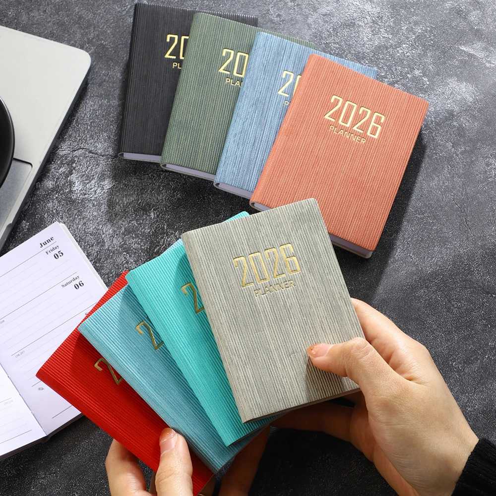 A7 Specification 2026 English Planner Book Mini Portable Pocket Daily Schedule Book 64 Sheets 128 Pages Thin Weekly Calendar Z250809