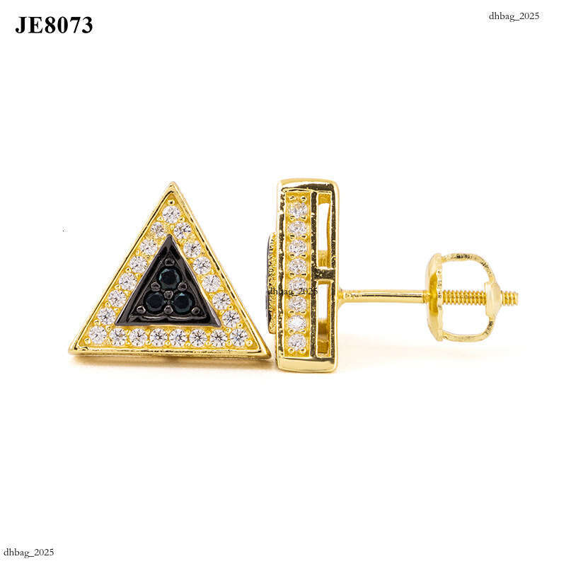 ICED OUT Hot Selling Sier Triangle Full Dia Zircon Men and Women Earrings fashion Accessories