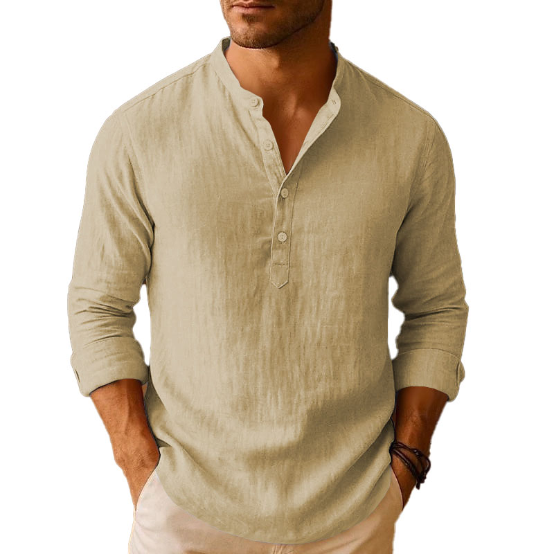Summer Shirt Beach Cotton Linen Shirts Men Cardigan Tops Long Sleeved Turn Down Collar Slim Fit Large Size stylish dhgate clothes white black shirts b