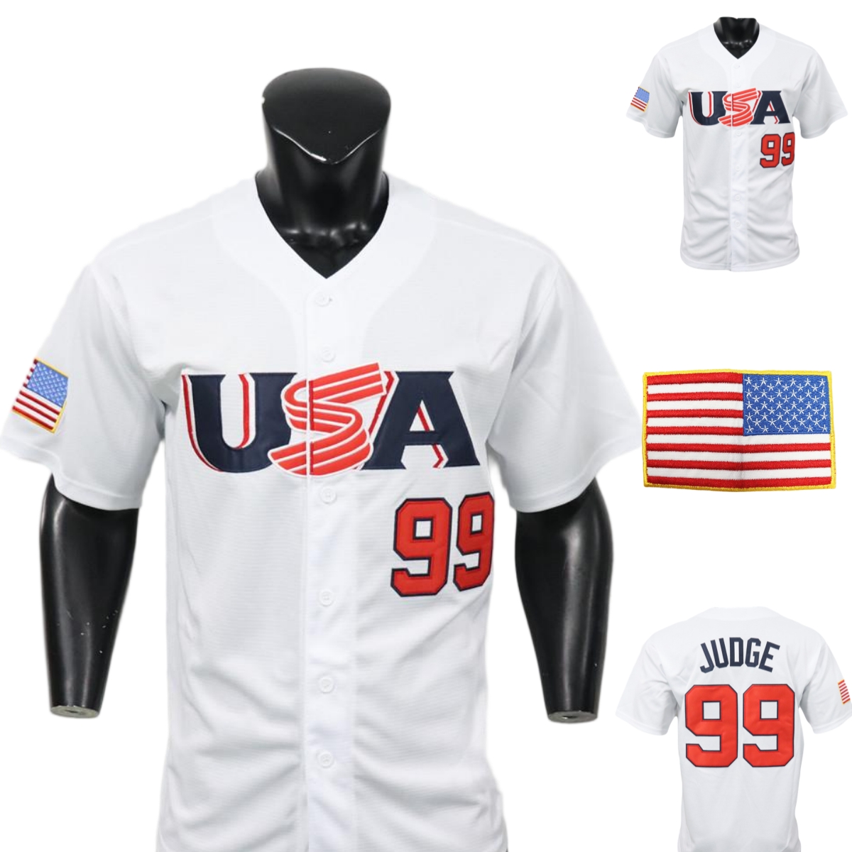 2025 2026 WBC USA Team Baseball Jersey Aaron Judge Bryce Harper Mookie Betts Bobby Witt Jr. Corbin Carroll Paul Skenes Tarik Skubal Zack Wheeler Logan Webb Mike Trout