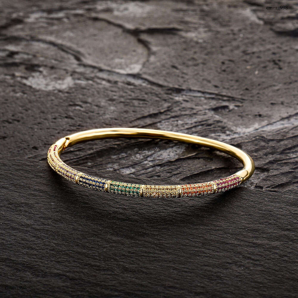 Fine Gold-Plated Solid Color Zircon Bracelet Classic Fashion Jewelry Unisex Versatile