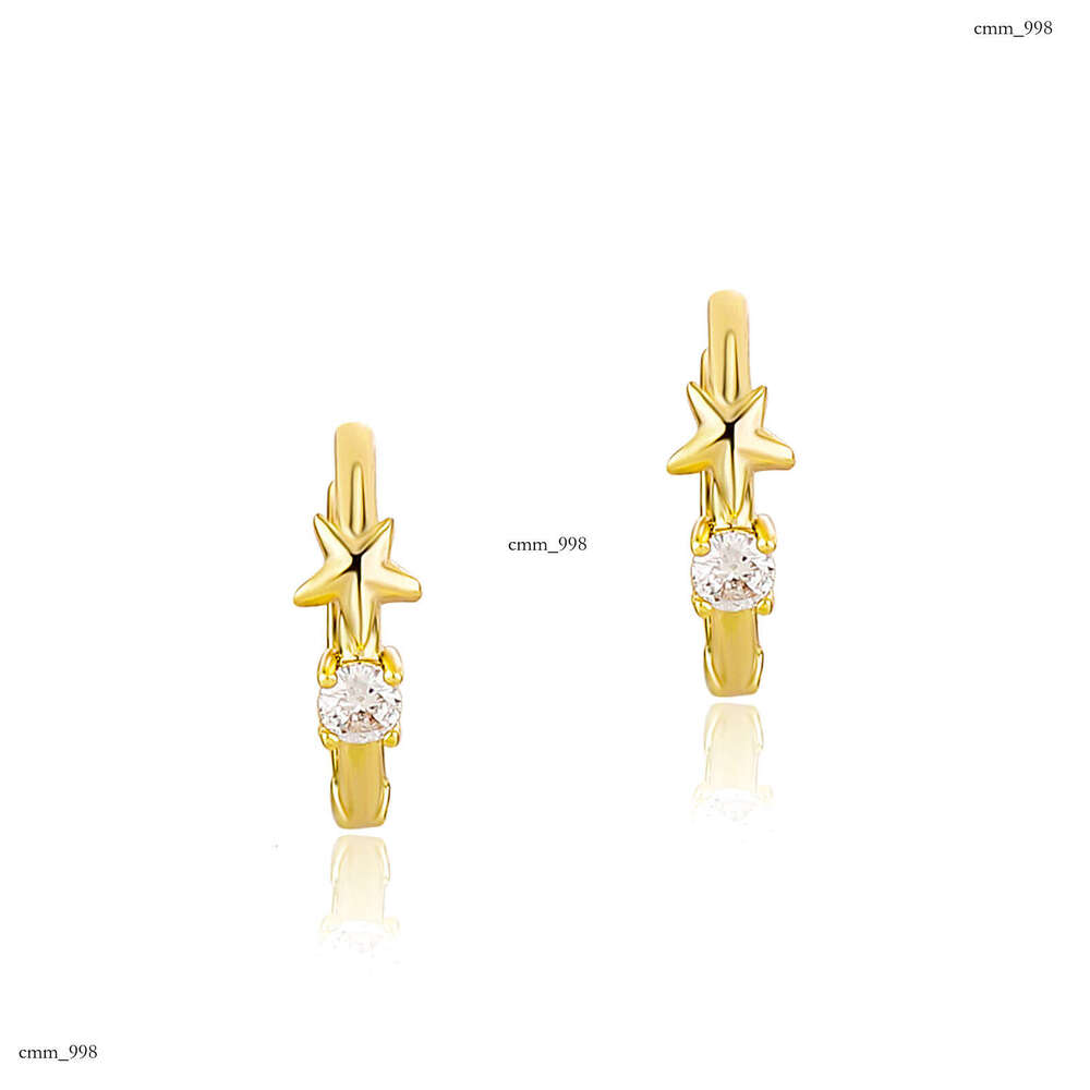INS Style Single Star Earrings for Men Women, Simple and Elegant Pentagram Stud Earrings, Niche Zircon Inlaid Ear Jewelry