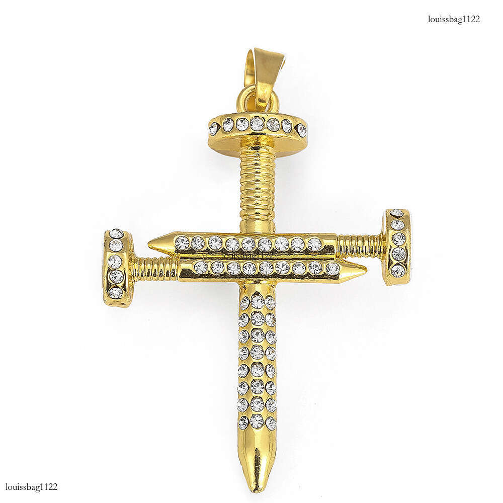 Cross Hip Hop Full Dia Nail Pendant Street Dance Men's Trendy Necklace