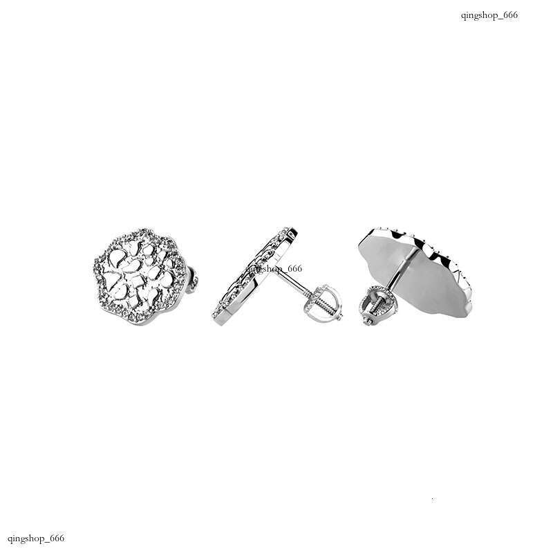 INS Hip-Hop Lotus Zircon Emed Smooth Surface Stud Unisex Personality Simple Fashion Earrings