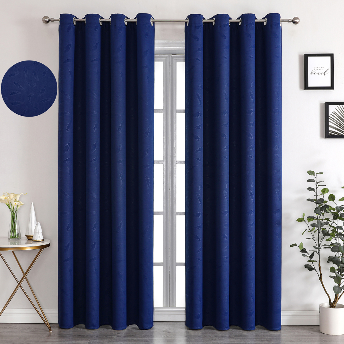 YL-36869 thick double-sided linen blackout curtain project hotel school sound insulation heat insulation blackout cotton linen curtain finished produc