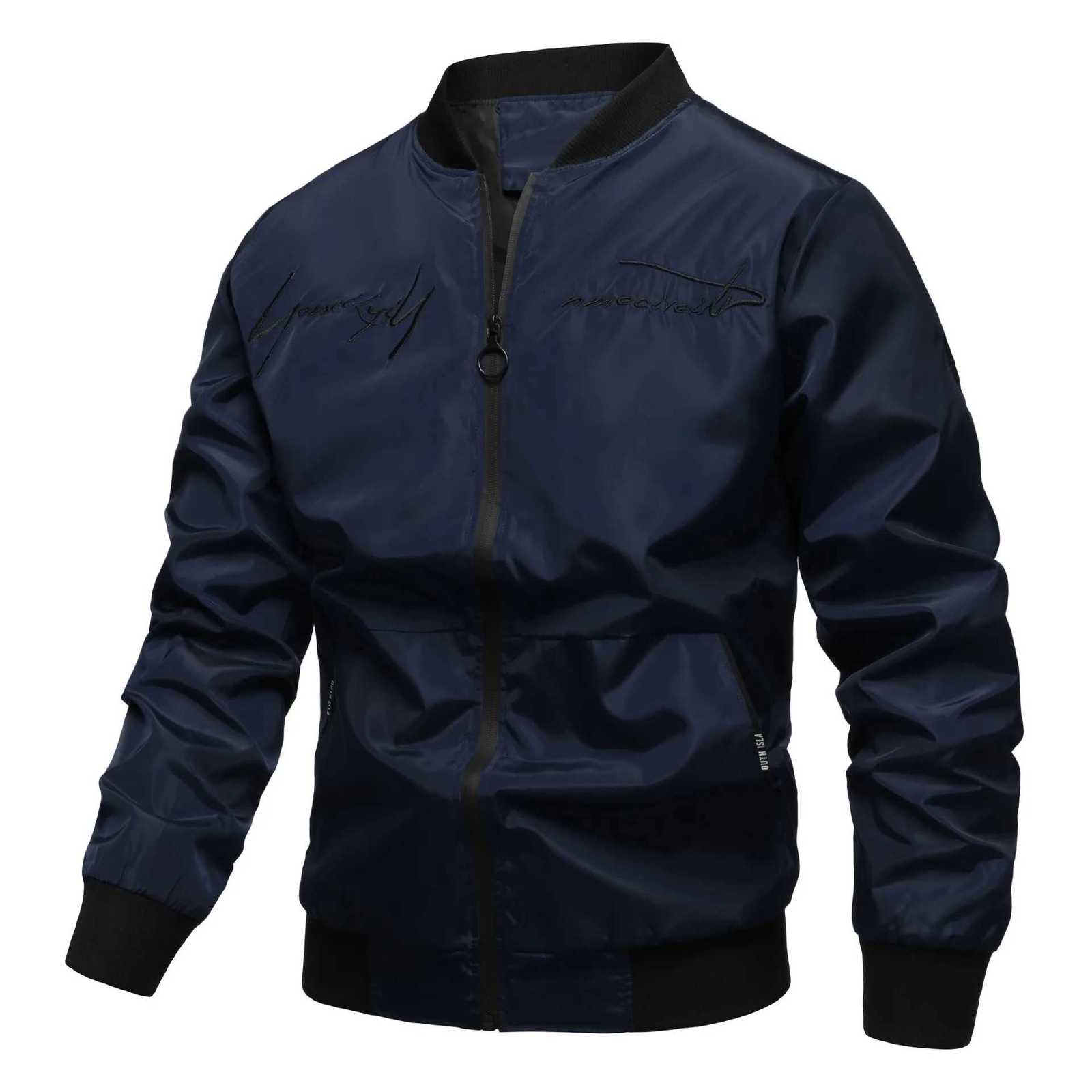 Men Jackets Bomber Baseball Uniform Outdoor Camping Cycling Windproof Outerwear Letter Embroidery Casual Sports Windbreaker Coat W250809