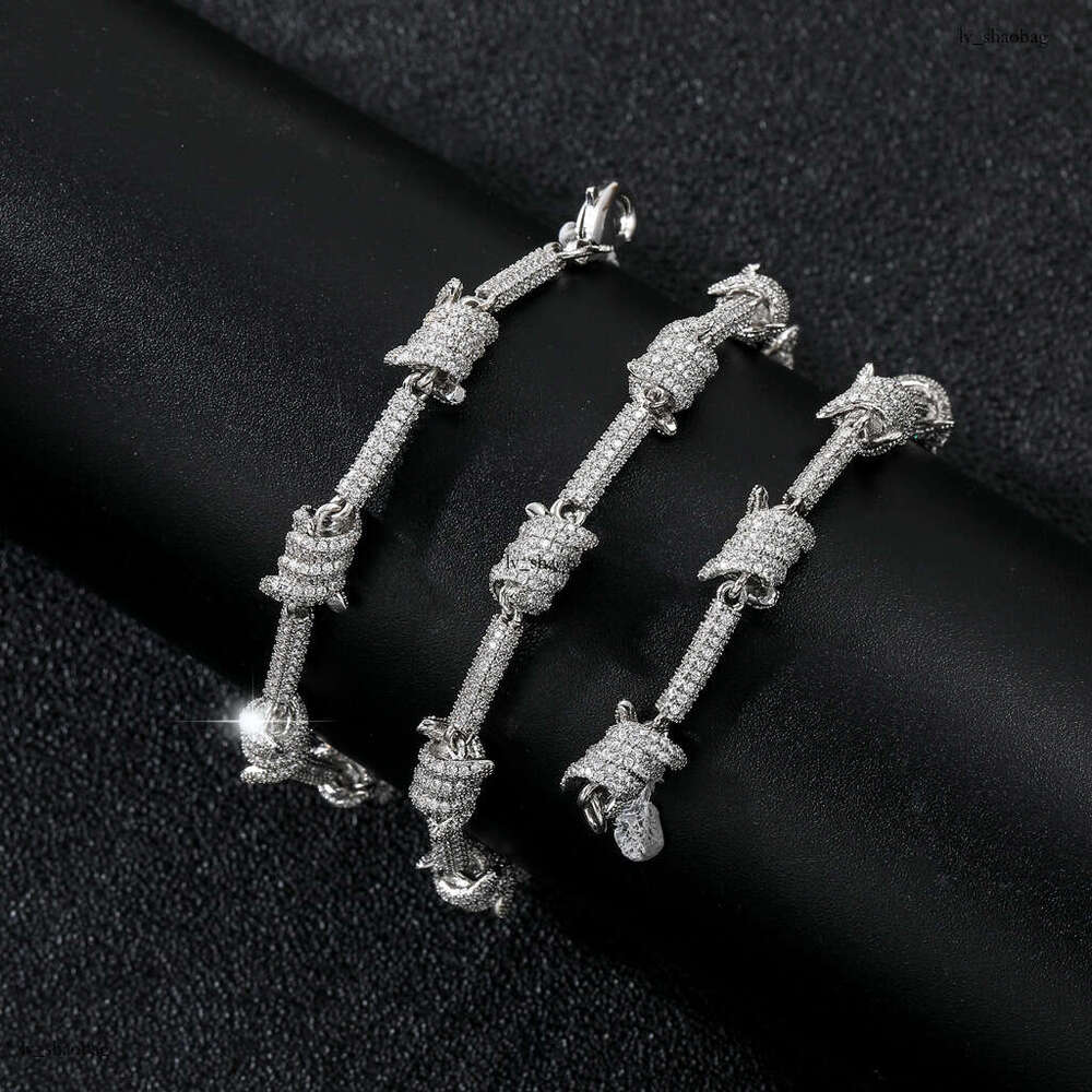 INS Wire Personality Cuban Chain Full Moissanite chain Jewelry Necklace for Men and Women Hip Hop Accessories